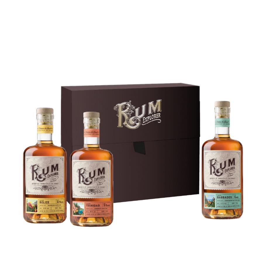 Coffret Voyage aux Caraibes 3x20cl. RUM EXPLORER Meregalli (6311ZB)